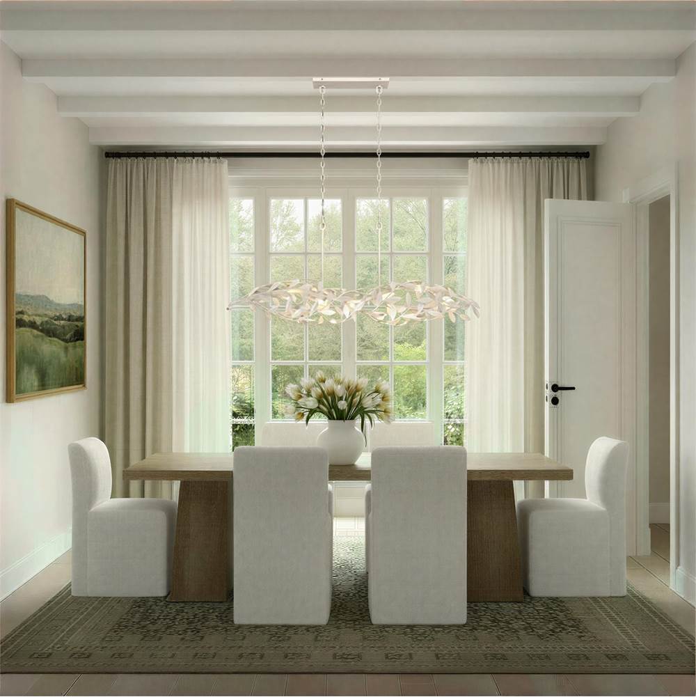 Crystorama 567-MT Matte White Broche 50.5'' Matte White Linear Chandelier Image 3