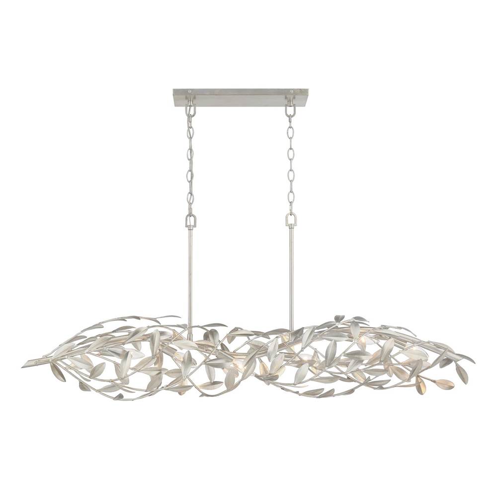 Crystorama 567-SA Antique Silver Broche 50.5'' Antique Silver Linear Chandelier Image 6