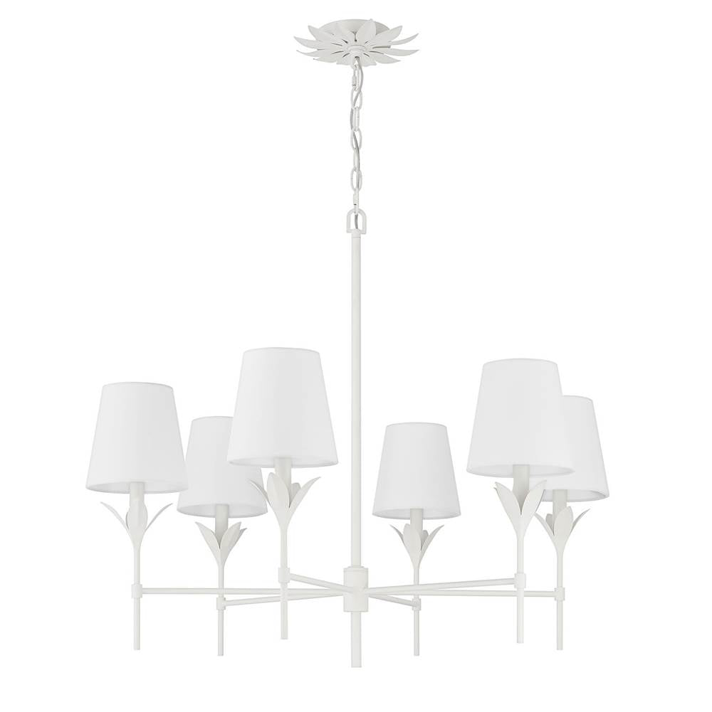 Crystorama Broche 6 Light Antique Gold Chandelier