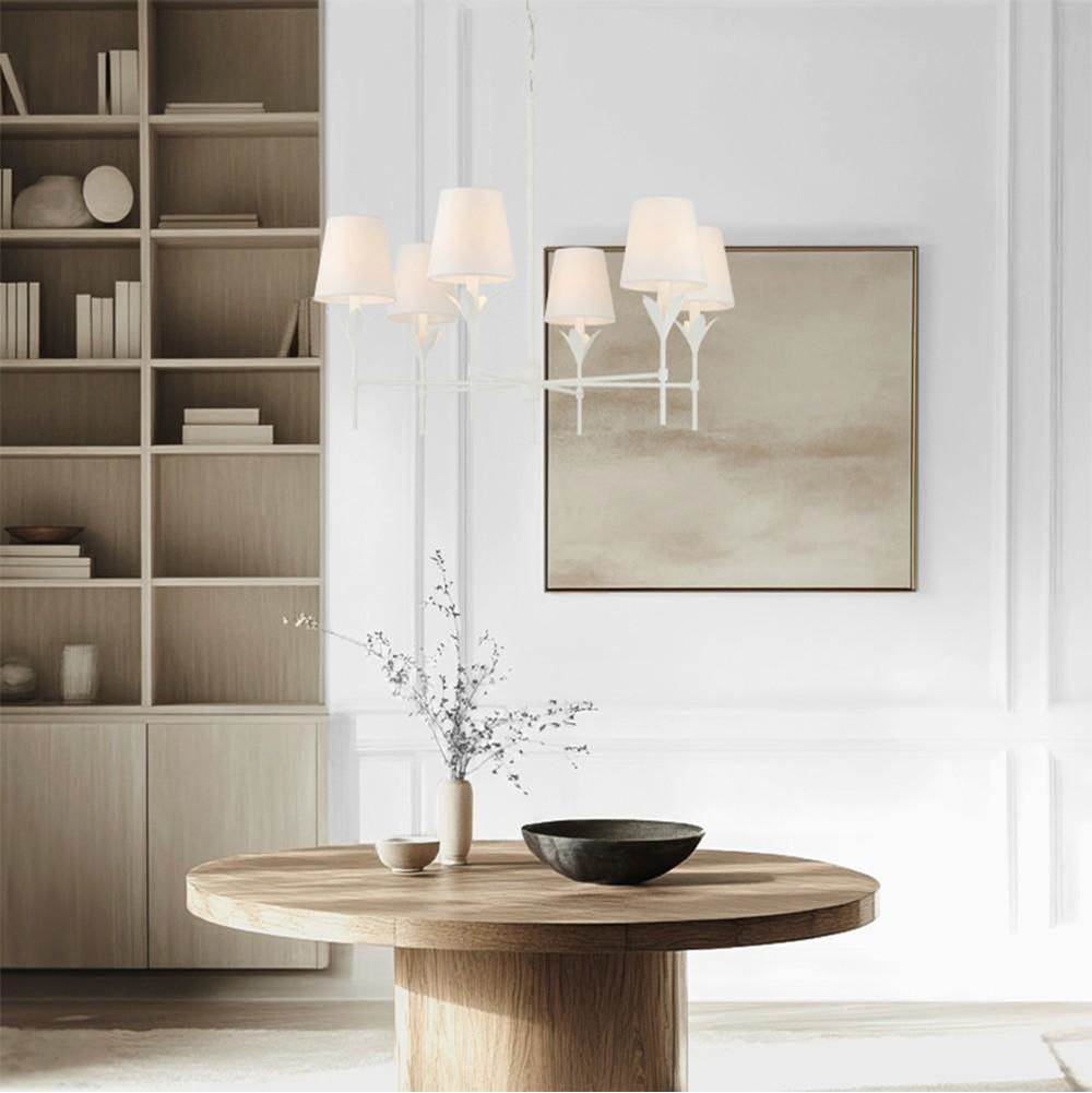Crystorama 568-MT Matte White Broche 6 Light Matte White Chandelier Image 2