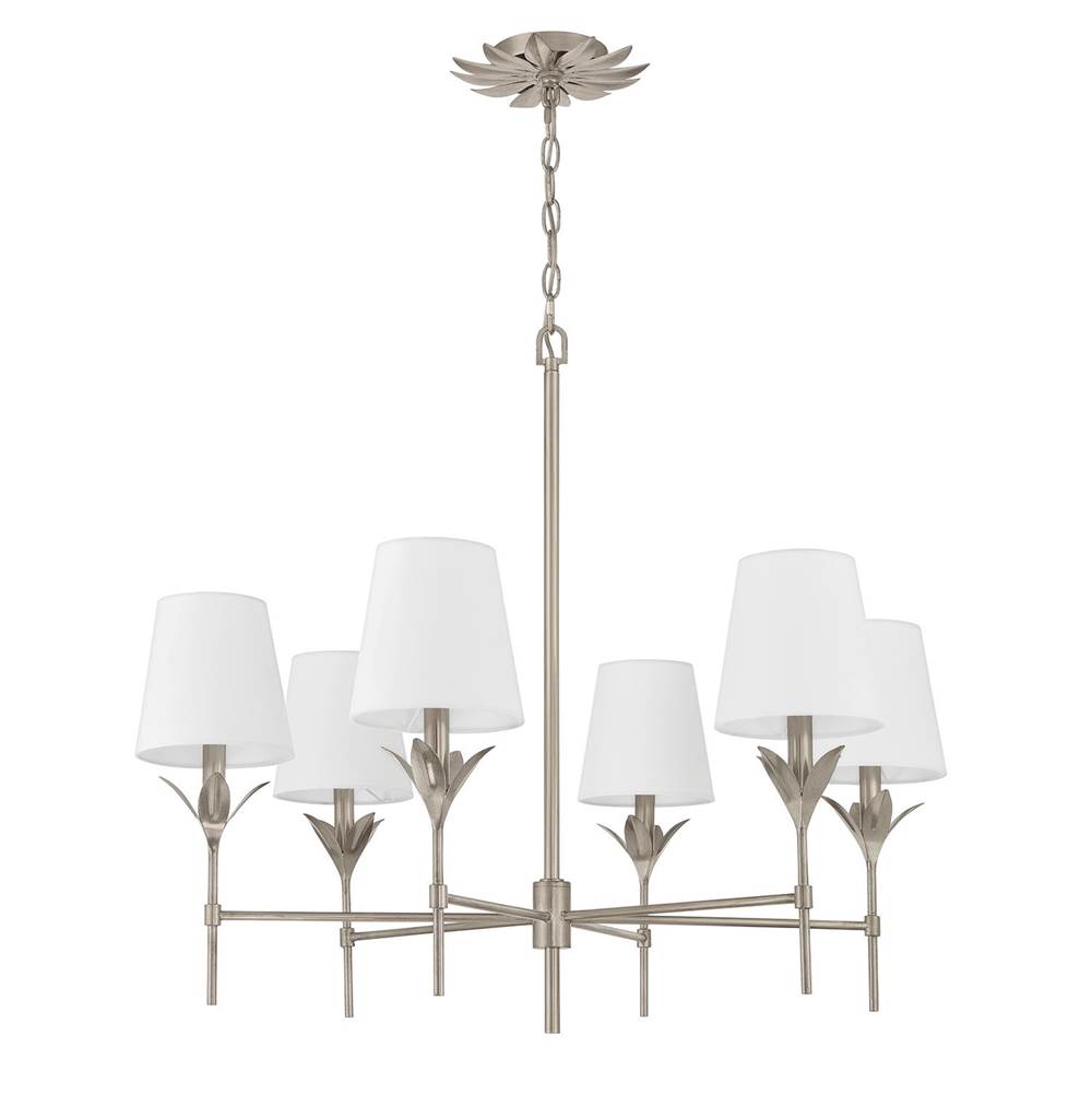 Crystorama Broche 6 Light Antique Gold Chandelier