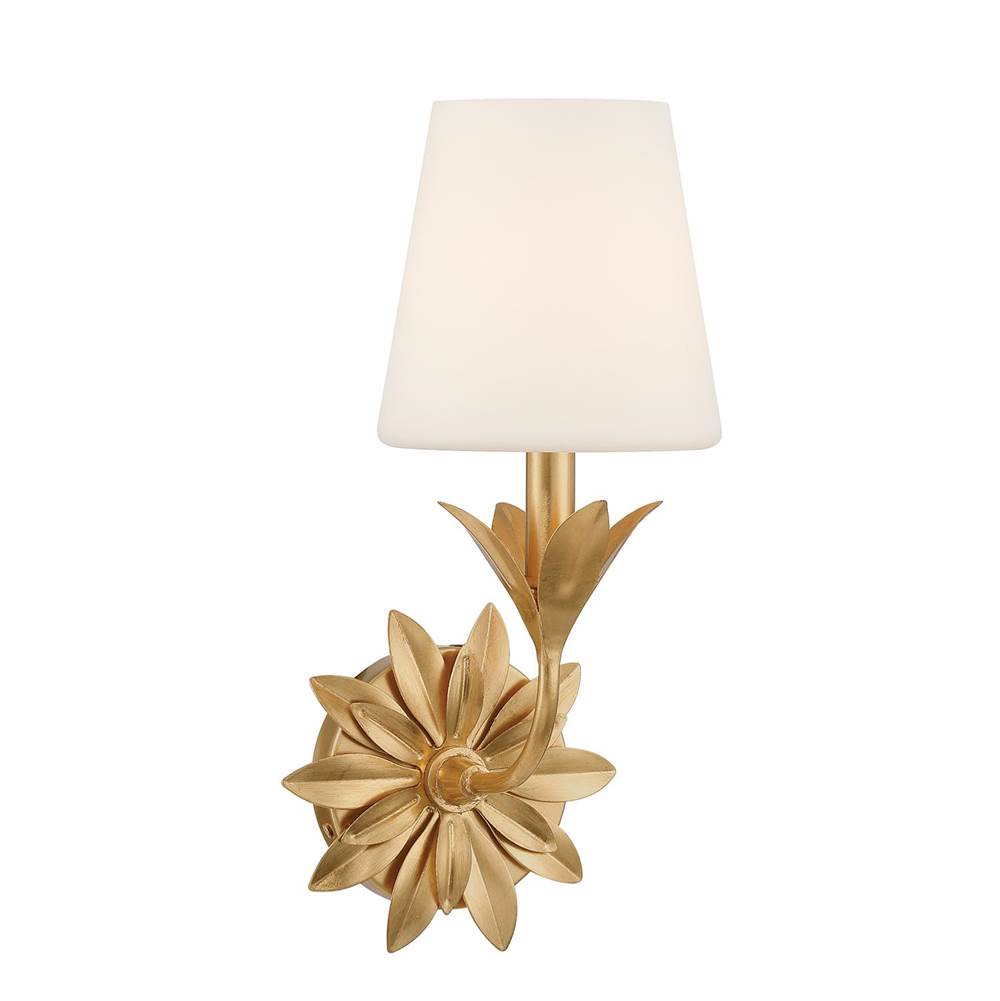 Crystorama 571-OP-GA Antique Gold Broche 1 Light Antique Gold Sconce Image 1