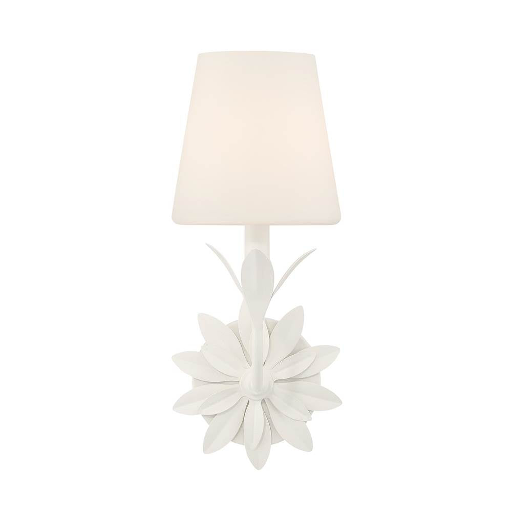 Crystorama 571-OP-MT Matte White Broche 1 Light Matte White Sconce Image 7