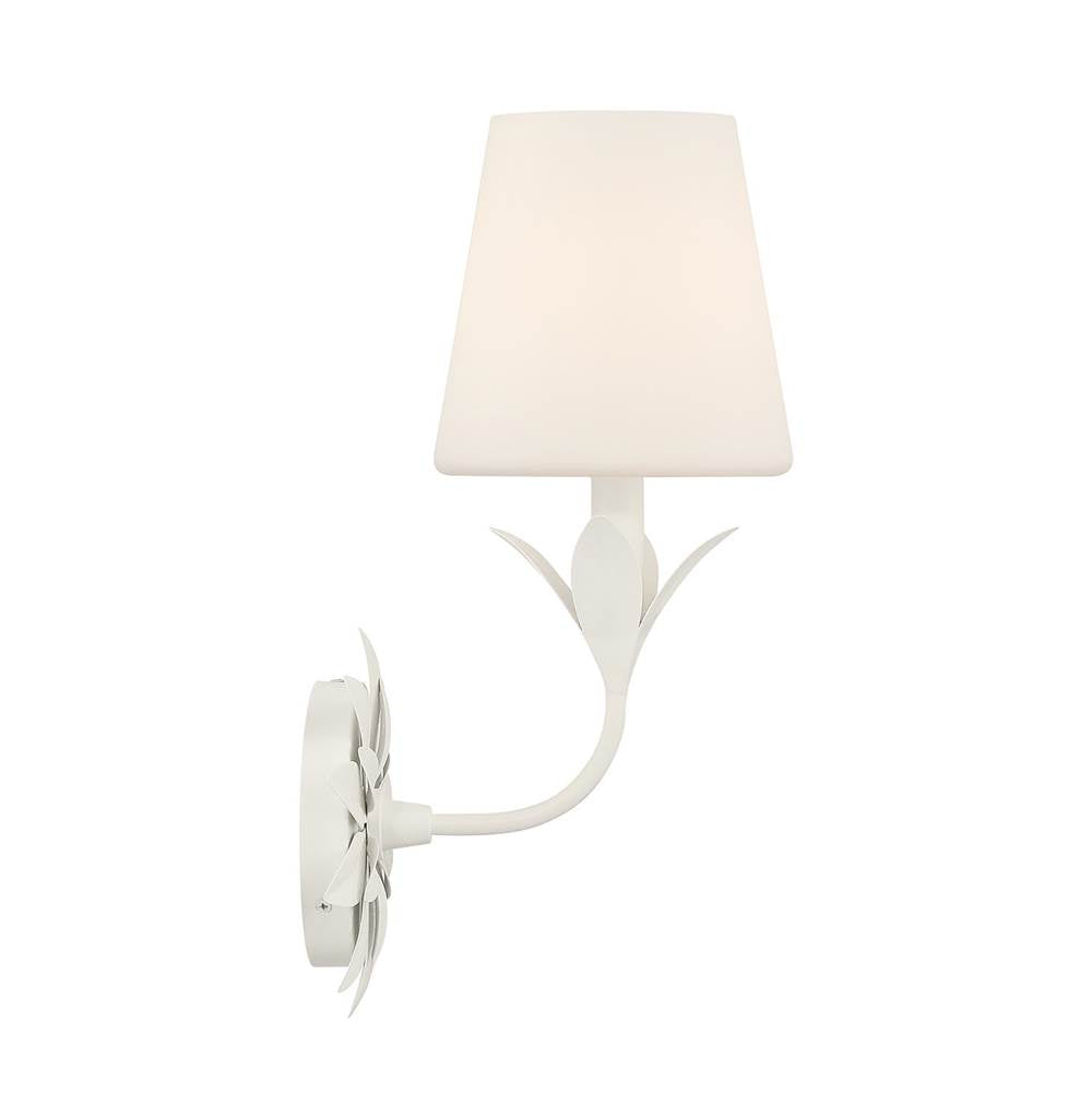 Crystorama 571-OP-MT Matte White Broche 1 Light Matte White Sconce Image 6