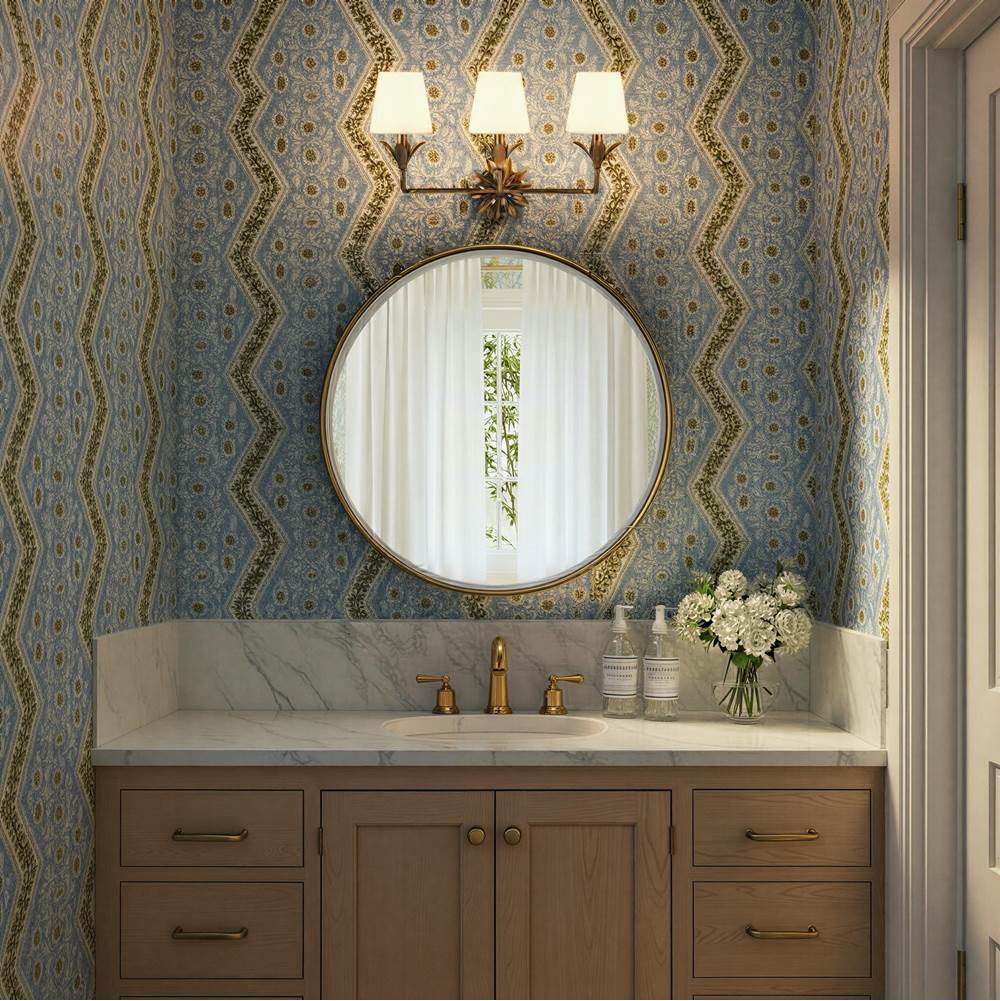 Crystorama 573-OP-GA Antique Gold Broche 3 Light Antique Gold Bathroom Vanity Image 4