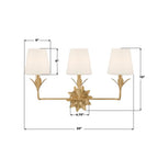 Crystorama 573-OP-GA Antique Gold Broche 3 Light Antique Gold Bathroom Vanity Image 3