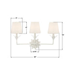 Crystorama 573-OP-MT Matte White Broche 3 Light Matte White Bathroom Vanity Image 3