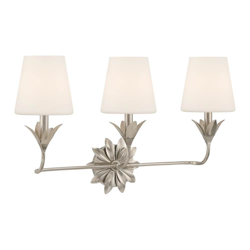 Crystorama 573-OP-SA Antique Silver Broche 3 Light Antique Silver Bathroom Vanity Image 7
