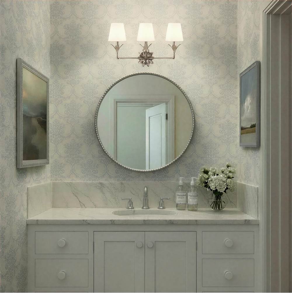 Crystorama 573-OP-SA Antique Silver Broche 3 Light Antique Silver Bathroom Vanity Image 4