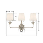 Crystorama 573-OP-SA Antique Silver Broche 3 Light Antique Silver Bathroom Vanity Image 3