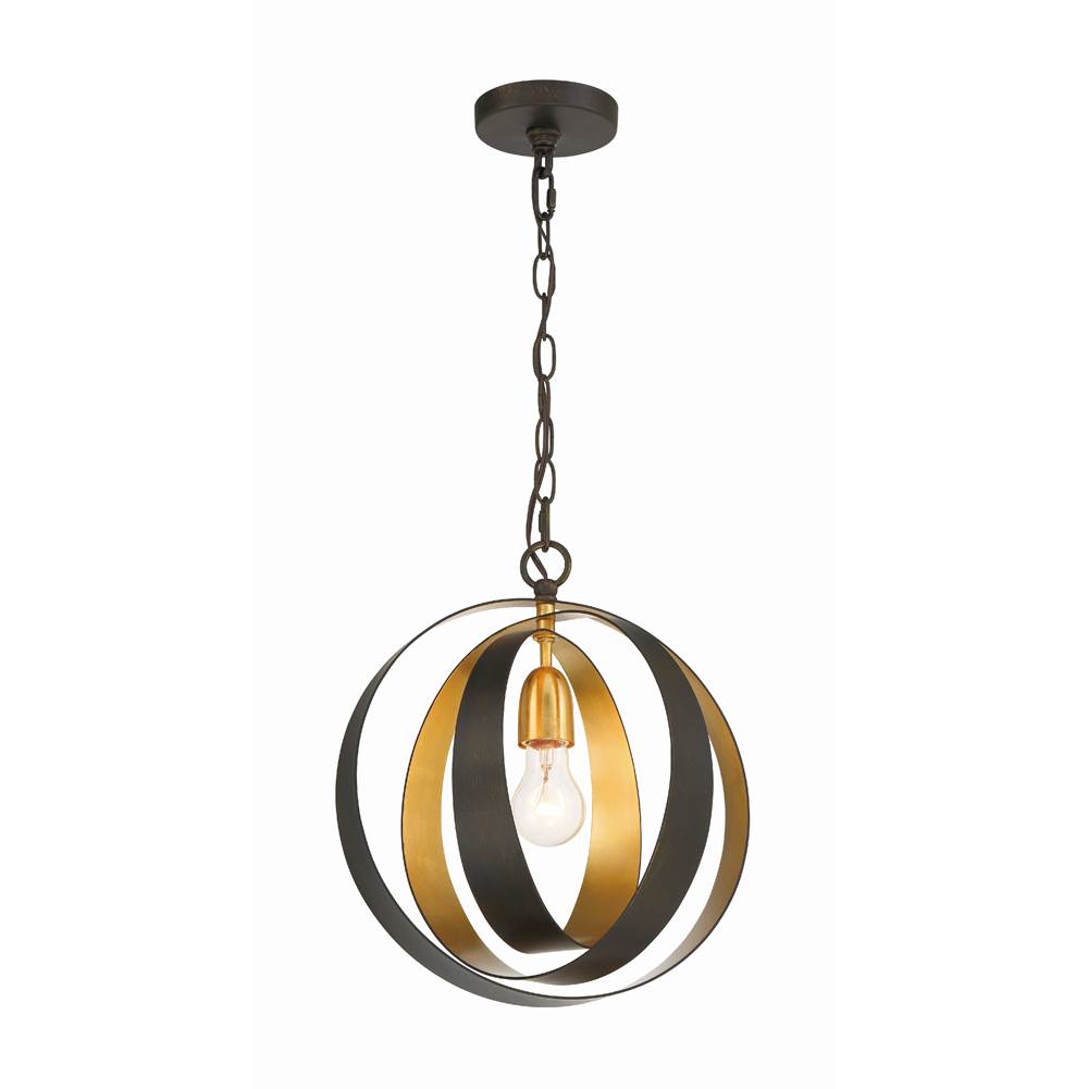 Crystorama 580-EB-GA English Bronze,Antique Gold Luna 1 Light English Bronze  Plus  Antique Gold Sphere Mini Chandelier Image 1