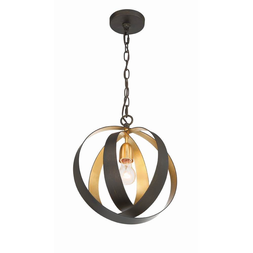 Crystorama 580-EB-GA English Bronze,Antique Gold Luna 1 Light English Bronze  Plus  Antique Gold Sphere Mini Chandelier Image 3