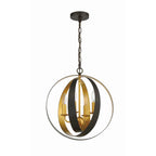 Crystorama Luna 4 Light English Bronze  Plus  Antique Gold Sphere Mini Chandelier