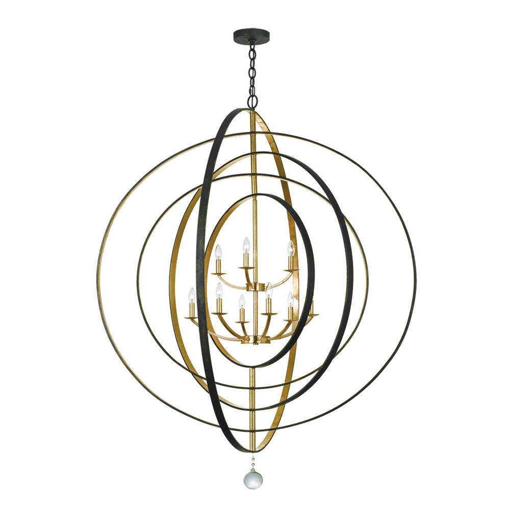 Crystorama 587-EB-GA English Bronze,Antique Gold Luna 9 Light English Bronze  Plus  Antique Gold Chandelier Image 1