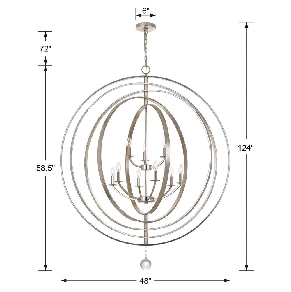 Crystorama Luna 9 Light English Bronze  Plus  Antique Gold Chandelier