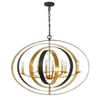 Crystorama 588-EB-GA English Bronze,Antique Gold Luna 8 Light English Bronze  Plus  Antique Gold Oval Chandelier Image 1