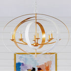 Crystorama 588-MT-GA Matte White,Antique Gold Luna 8 Light Matte White  Plus  Antique Gold Chandelier Image 4