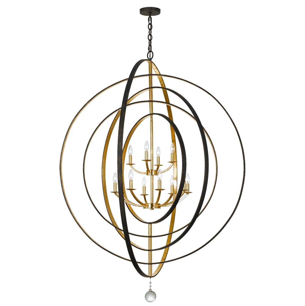 Crystorama 590-EB-GA English Bronze,Antique Gold Luna 12 Light English Bronze  Plus  Antique Gold Chandelier Image 1