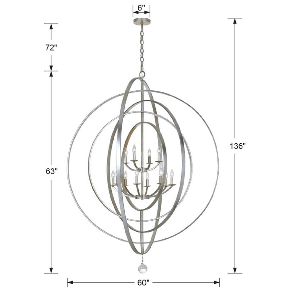 Crystorama Luna 12 Light English Bronze  Plus  Antique Gold Chandelier