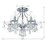 Crystorama Cedar 5 Light Polished Chrome Ceiling Mount
