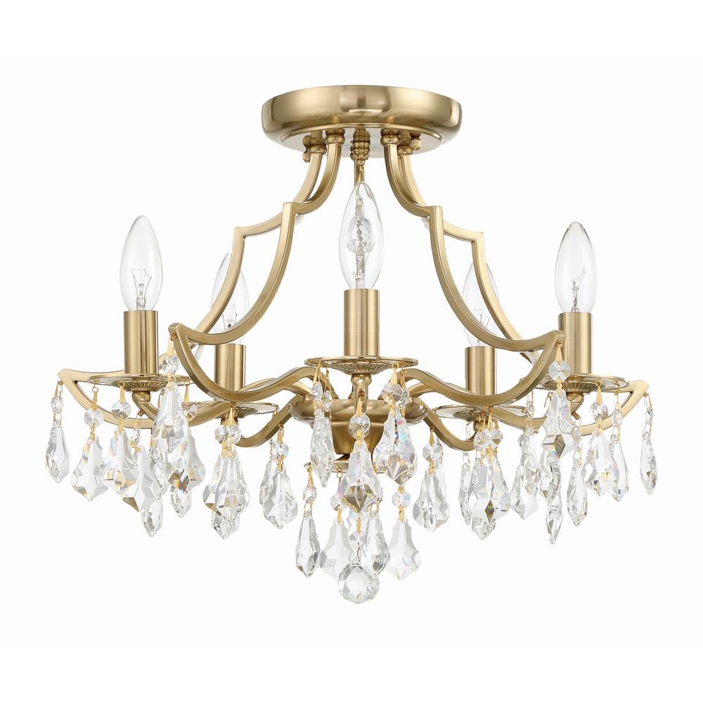 Crystorama Cedar 5 Light Polished Chrome Ceiling Mount