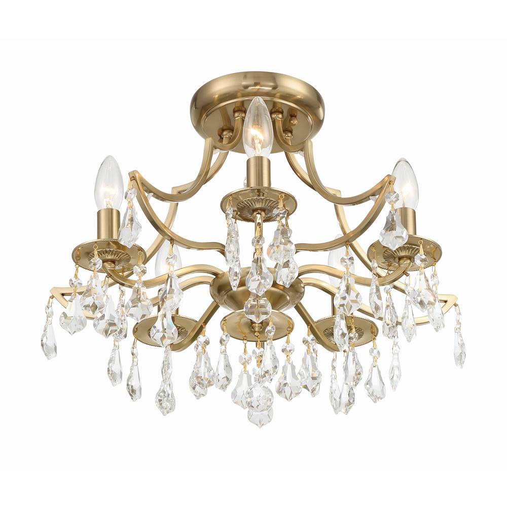 Crystorama 5930-VG-CL-MWP Vibrant Gold Cedar 5 Light Vibrant Gold Ceiling Mount Image 5