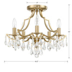 Crystorama 5930-VG-CL-MWP Vibrant Gold Cedar 5 Light Vibrant Gold Ceiling Mount Image 2