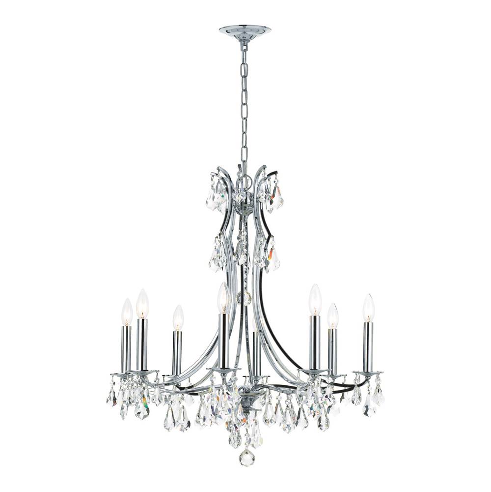 Crystorama 5938-CH-CL-MWP Polished Chrome Cedar 8 Light Polished Chrome Chandelier Image 1