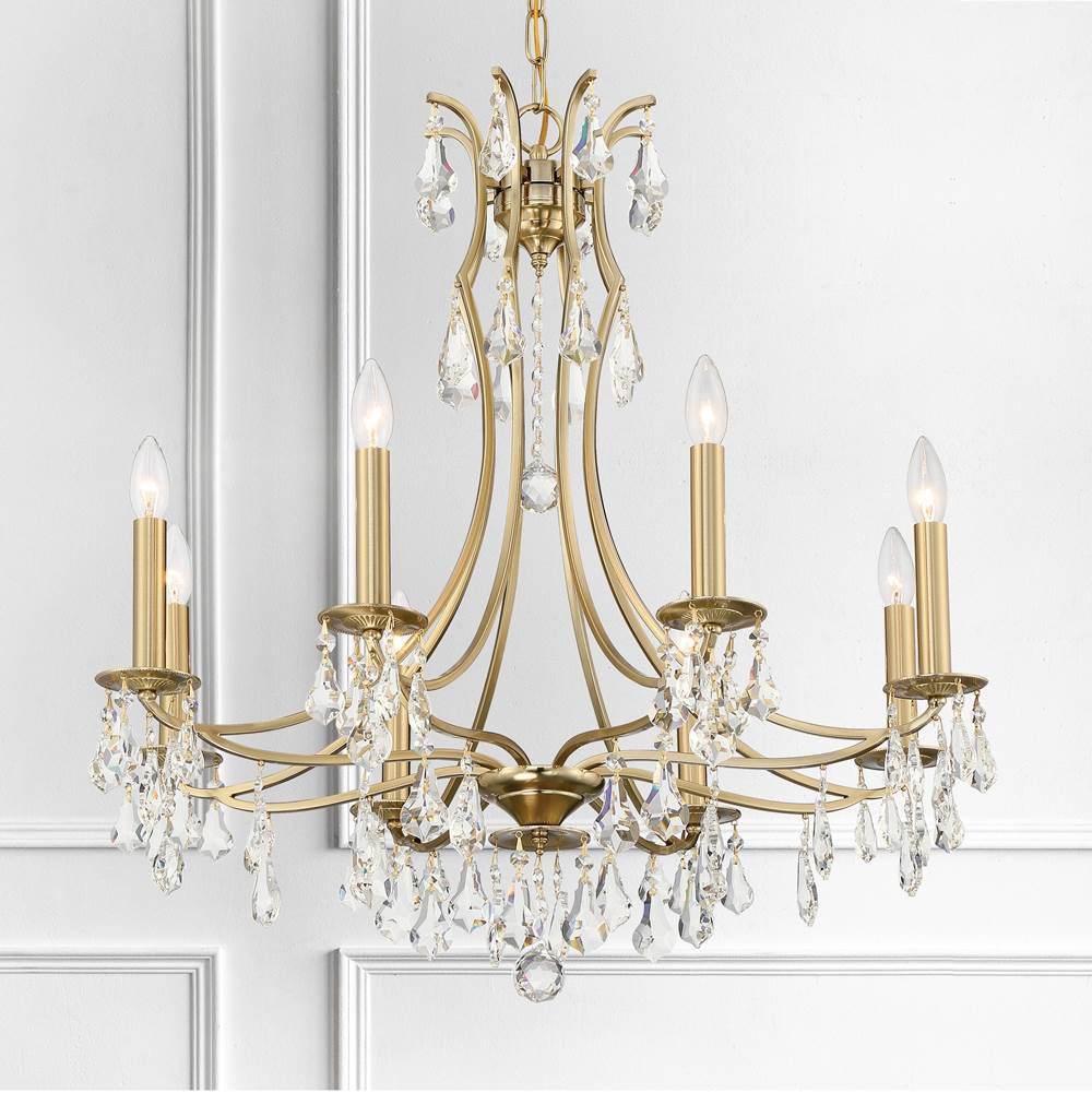 Crystorama 5938-VG-CL-MWP Vibrant Gold Cedar 8 Light Vibrant Gold Chandelier Image 3