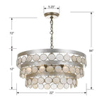 Crystorama Coco 6 Light Antique Silver Chandelier
