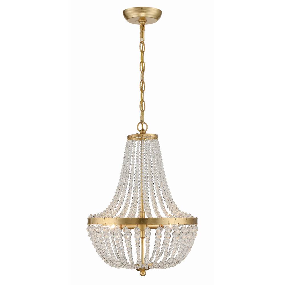 Crystorama 603-GA Antique Gold Rylee 3 Light Antique Gold Chandelier Image 1