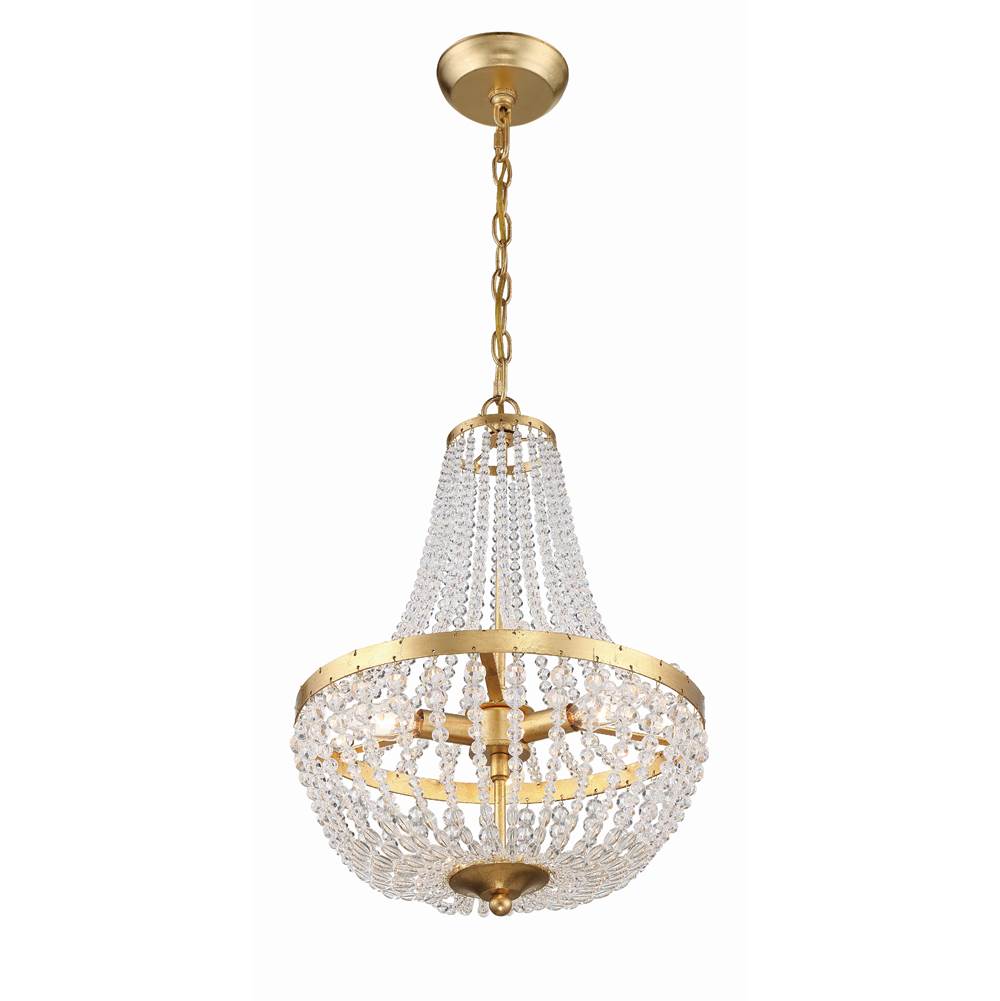 Crystorama 603-GA Antique Gold Rylee 3 Light Antique Gold Chandelier Image 3