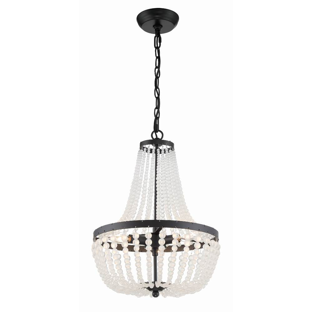 Crystorama 603-MK Matte Black Rylee 3 Light Matte Black Chandelier Image 4
