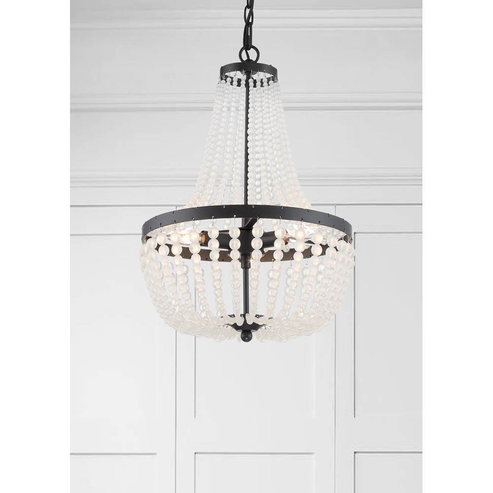 Crystorama 603-MK Matte Black Rylee 3 Light Matte Black Chandelier Image 3