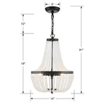 Crystorama 603-MK Matte Black Rylee 3 Light Matte Black Chandelier Image 2