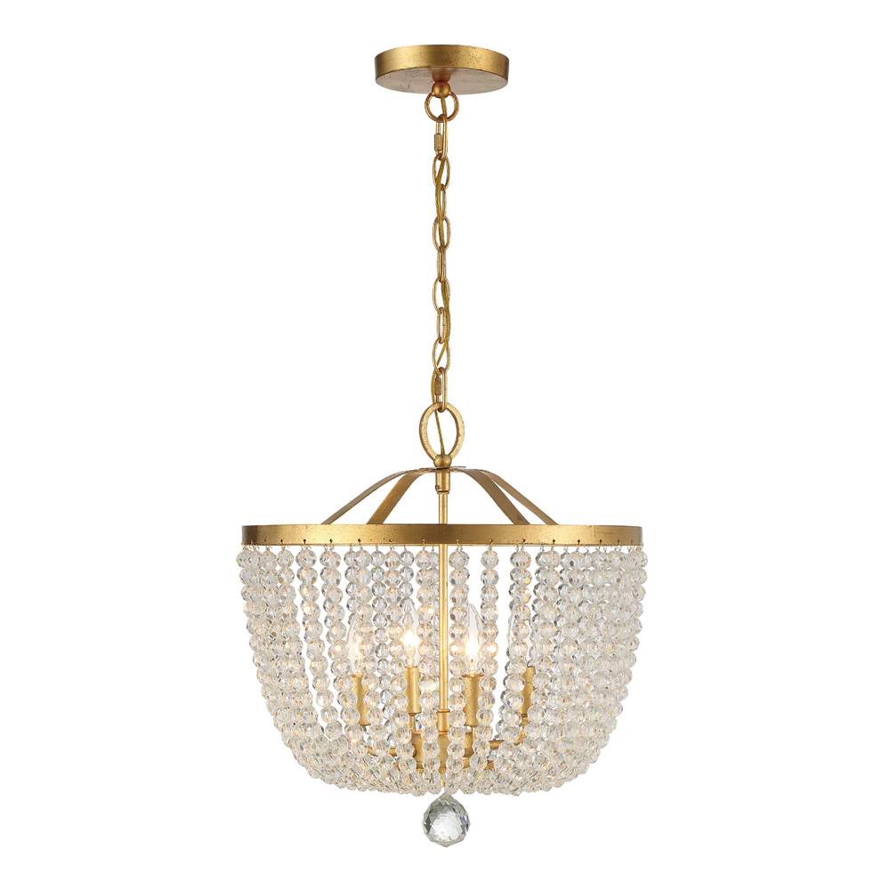 Crystorama 604-GA Antique Gold Rylee 4 Light Antique Gold Chandelier Image 1