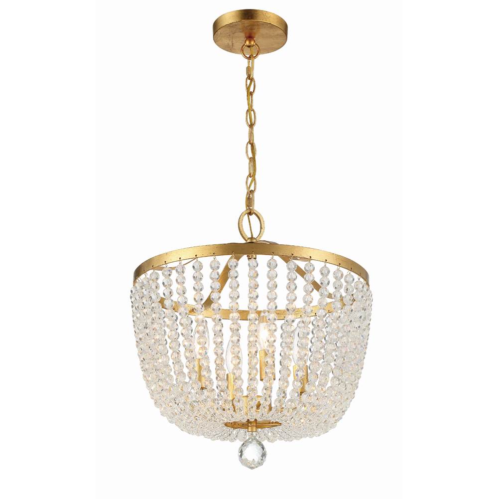 Crystorama Rylee 4 Light Antique Gold Chandelier