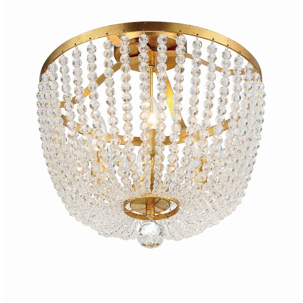 Crystorama Rylee 4 Light Antique Gold Ceiling Mount