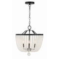 Crystorama 604-MK-FR Matte Black Rylee 4 Light Matte Black Frosted Beads Chandelier Image 1