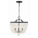 Crystorama 604-MK-FR Matte Black Rylee 4 Light Matte Black Frosted Beads Chandelier Image 1