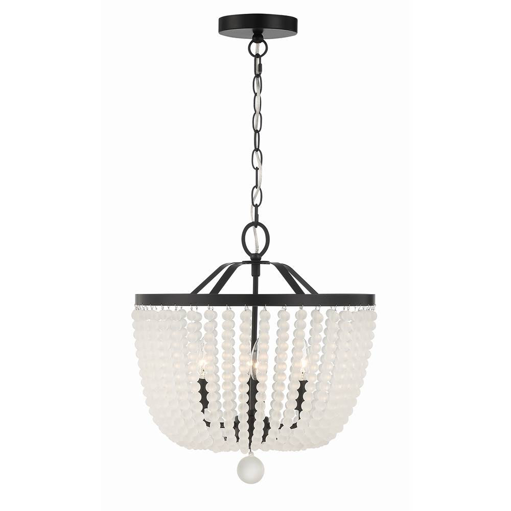 Crystorama 604-MK-FR Matte Black Rylee 4 Light Matte Black Frosted Beads Chandelier Image 1