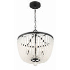 Crystorama 604-MK-FR Matte Black Rylee 4 Light Matte Black Frosted Beads Chandelier Image 6