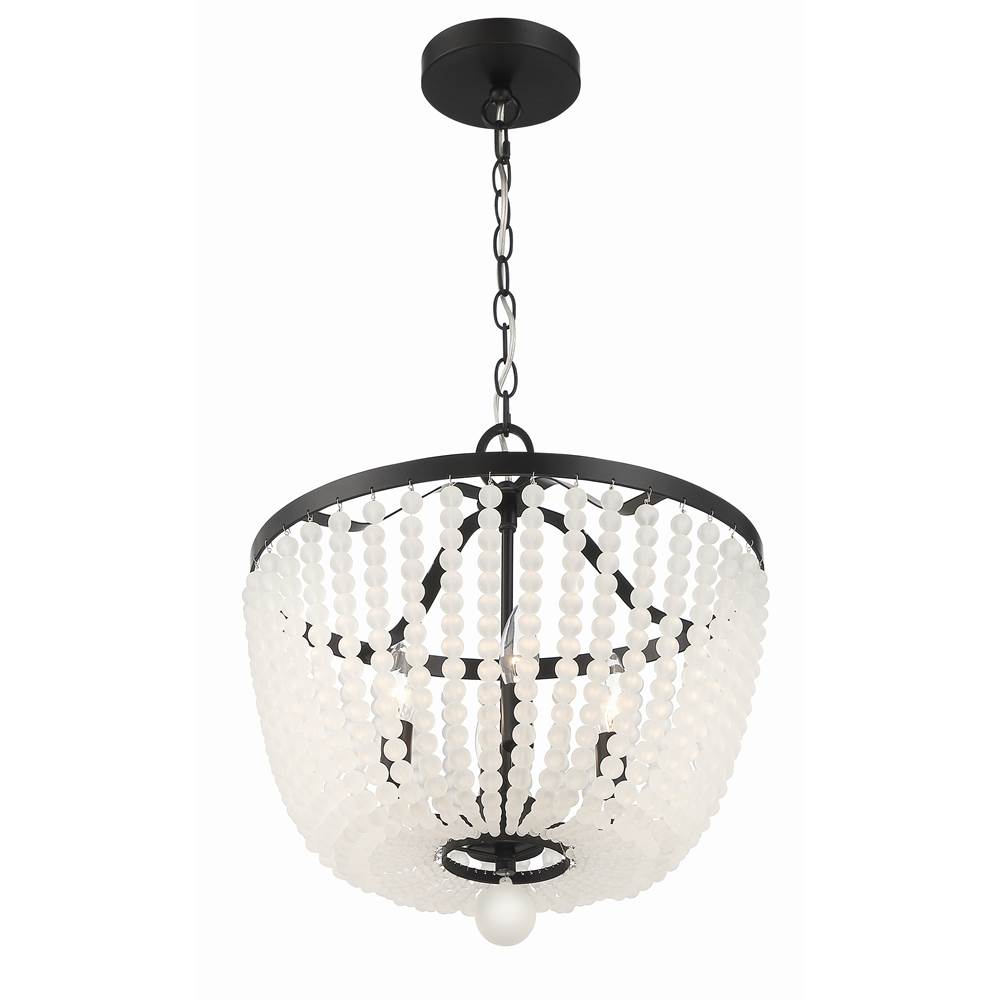 Crystorama 604-MK-FR Matte Black Rylee 4 Light Matte Black Frosted Beads Chandelier Image 6