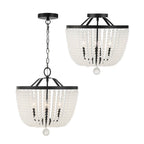 Crystorama 604-MK-FR Matte Black Rylee 4 Light Matte Black Frosted Beads Chandelier Image 5