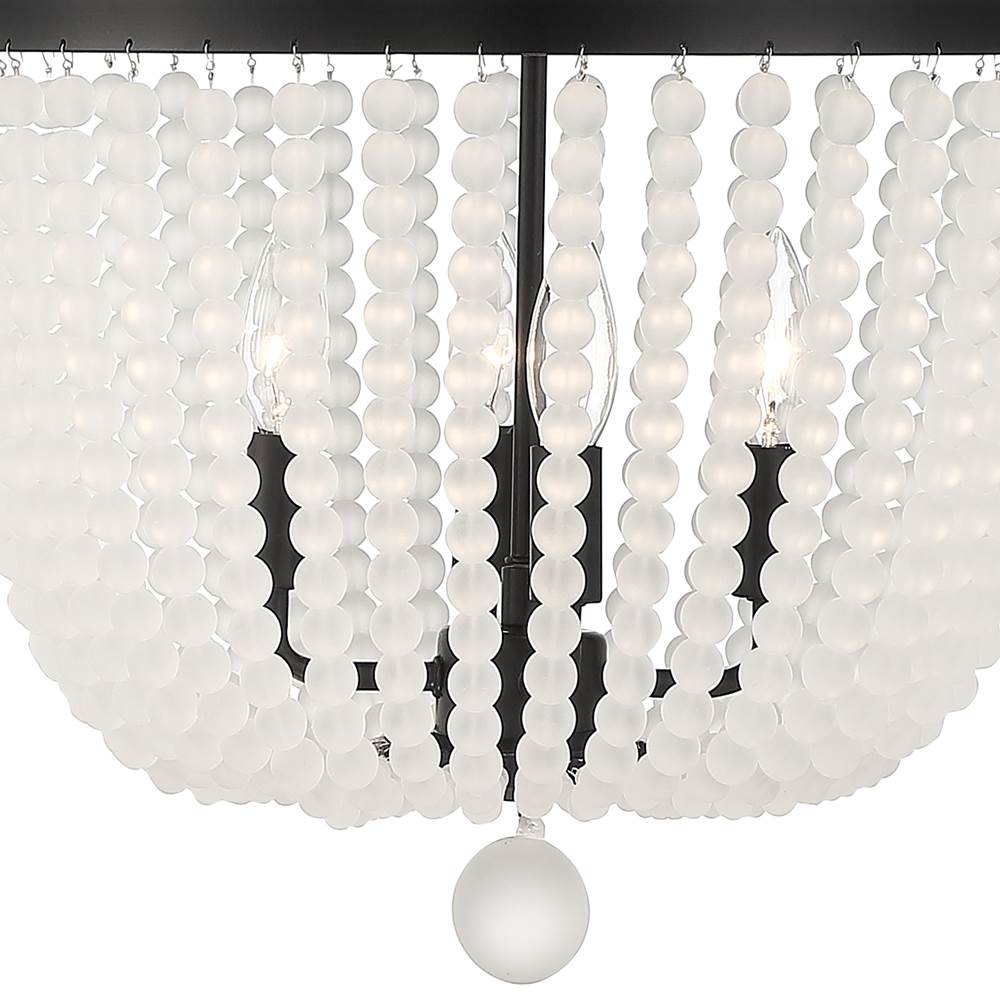 Crystorama 604-MK-FR Matte Black Rylee 4 Light Matte Black Frosted Beads Chandelier Image 4