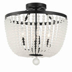 Crystorama 604-MK-FR_CEILING Matte Black Rylee 4 Light Matte Black Frosted Beads Ceiling Mount Image 1