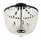 Crystorama Rylee 4 Light Matte Black Frosted Beads Ceiling Mount