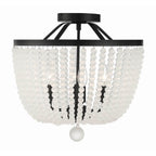 Crystorama 604-MK-FR_CEILING Matte Black Rylee 4 Light Matte Black Frosted Beads Ceiling Mount Image 3