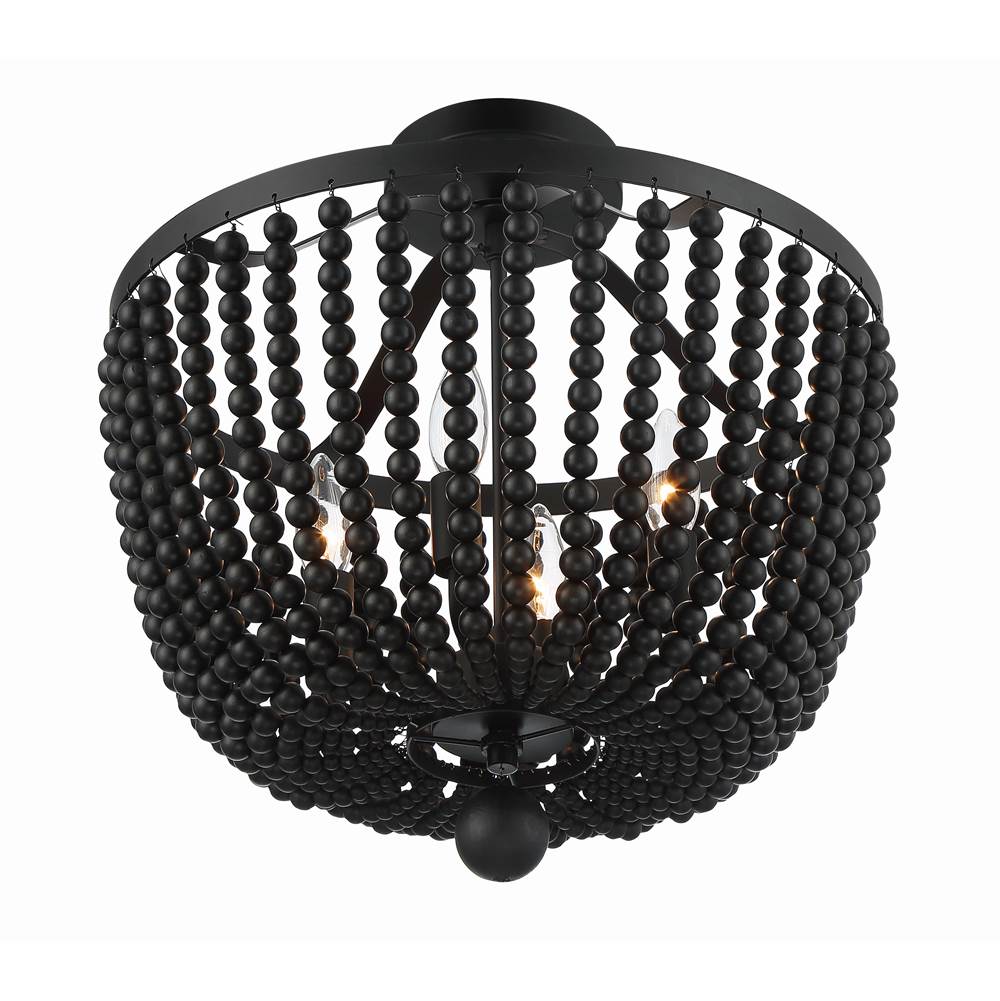 Crystorama Rylee 4 Light Antique Gold Ceiling Mount