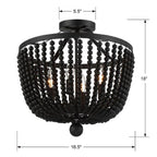 Crystorama 604-MK_CEILING Matte Black Rylee 4 Light Matte Black Ceiling Mount Image 2
